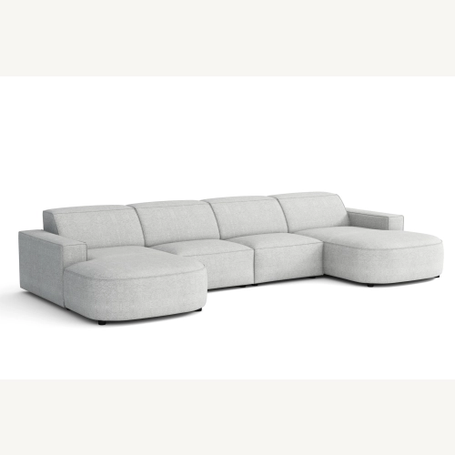 Olio Nobile Nowoczesna sofa w kształcie litery U Tkanina Raven 6